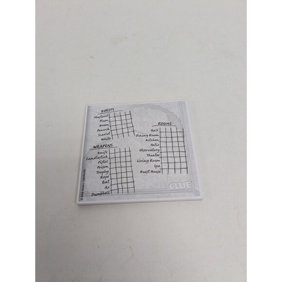 2008 Clue Board Game Replacement Parts Detective Notes - Picture 1 of 3